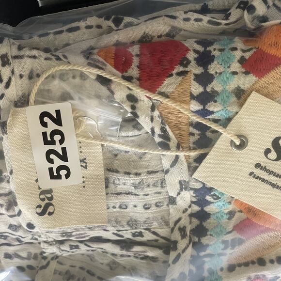 Savanna Jane Embroidered Top Womens 2X Geometric Babydoll Aztec Boho Tribal NEW - Picture 13 of 13